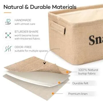 FLINKYE Snack Storage Baskets - Stylish Organizer for Home