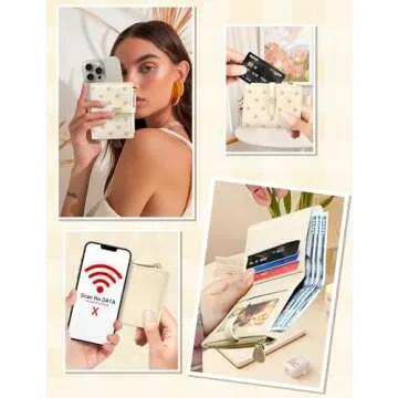 YINHEXI Women's Wallet, Faux Leather, Off White, Water Resistant, 5 Card Slots, 1 Cash Slot, 1 ID Window, 1 Zipper Coin Pocket, Portable, Fashionable, 4.53.71.2 Inch