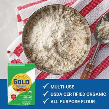 Gold Medal USDA Organic Unbleached All Purpose Flour, 5 pounds