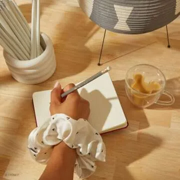 Kitsch Mickey/Minnie Fabric Rhinestone Scrunchies for Girls and Women, Hair Scrunchies for All Hair Types, Perfect for Updo (Cream) - 1 Piece