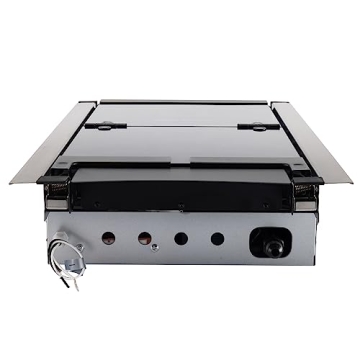 RecPro Black 2 Burner RV Gas Cooktop with Cover
