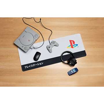 PlayStation Heritage Desk Mat - Officially Licensed Sony Keyboard and Mouse Mat for Office, Non-Slip...