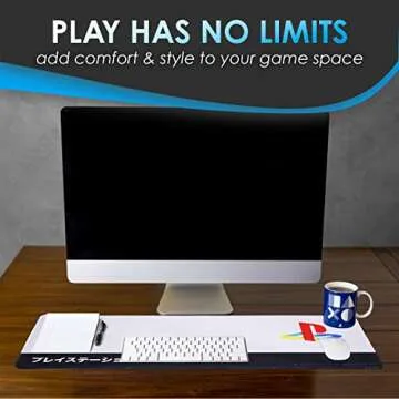 PlayStation Heritage Desk Mat - Officially Licensed Sony Keyboard and Mouse Mat for Office, Non-Slip Wipe Clean Large Mouse Pad for Gaming Set Up | Paladone