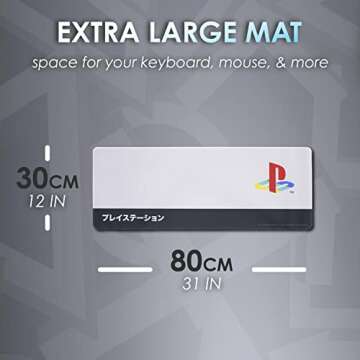 PlayStation Heritage Desk Mat - Officially Licensed Sony Keyboard and Mouse Mat for Office, Non-Slip Wipe Clean Large Mouse Pad for Gaming Set Up | Paladone