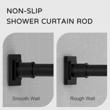 UIOSANRT Shower Curtain Rod Adjustable 31-79", Anti-Rust Shower Rod & Spring Tension Shower Rod No D...