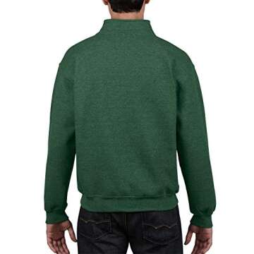 Gildan Adult Fleece Quarter-Zip Cadet Collar Sweatshirt, Style G18800, Black, X-Large