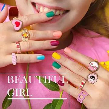 Hicarer 12 Pcs Y2k Rings Hot Pink Rings Colorful Resin Acrylic Rings Chunky Rings Vintage Knuckle Rings Trendy Rings for Women