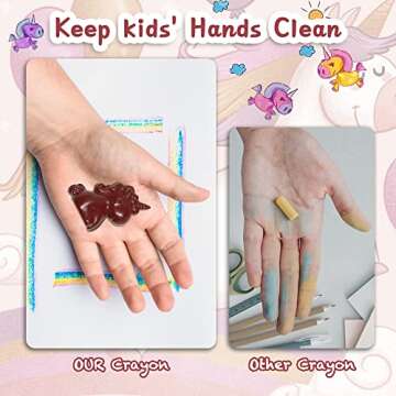 MASSRT Unicorn Jumbo Crayons for Toddlers, Unbreakable Big Crayons for Girls, Mess Free Non-toxic Crayons Gifts, Easy to Hold Washable Crayons for Kids, Safe Coloring Gifts for Babies and Children