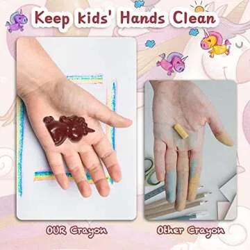 MASSRT Unicorn Jumbo Crayons for Toddlers, Unbreakable Big Crayons for Girls, Mess Free Non-toxic Crayons Gifts, Easy to Hold Washable Crayons for Kids, Safe Coloring Gifts for Babies and Children