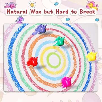 MASSRT Unicorn Jumbo Crayons for Toddlers, Unbreakable Big Crayons for Girls, Mess Free Non-toxic Crayons Gifts, Easy to Hold Washable Crayons for Kids, Safe Coloring Gifts for Babies and Children