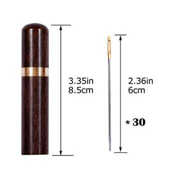 30 Pieces Stitching Needles in Elegant Wooden Case