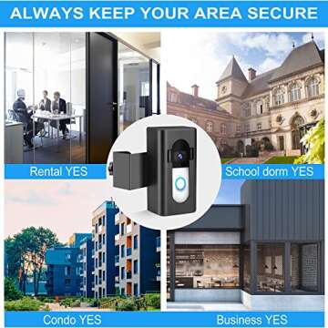 Anti-Theft Video Doorbell Mount Compatible with Ring/Blink Wireless Video Doorbell 1/2/3 Plus/3/4/(2020 Release), Adjustable No-Drill Mounting Bracket Wedge Adapter Holder Accessories(Black)