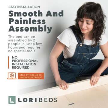 Lori Beds Murphy Bed - Space Saving Real Wood Furniture