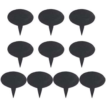ACKEIVTO 12 Black Slate Cheese Markers Round - Small Rustic Farmhouse Decor Chalkboard Signs for Cha...