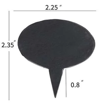 ACKEIVTO 12 Black Slate Cheese Markers Round - Small Rustic Farmhouse Decor Chalkboard Signs for Charcuterie Cheese Board Serving Tray Accessories