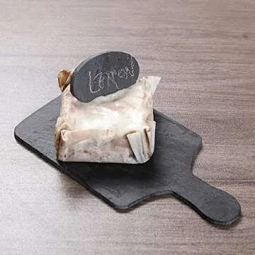 ACKEIVTO 12 Black Slate Cheese Markers Round - Small Rustic Farmhouse Decor Chalkboard Signs for Charcuterie Cheese Board Serving Tray Accessories