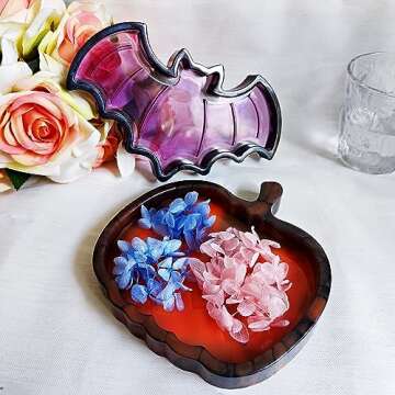 Unique 2 Set of Bat Pumpkin Tray Storage Mold for Halloween DIY Crafts