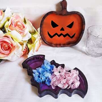 Bat Pumpkin Tray Storage Mold Set for Halloween Crafts
