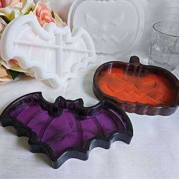 Bat Pumpkin Tray Storage Mold Set for Halloween Crafts