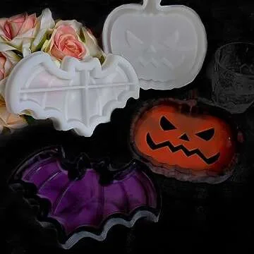 Bat Pumpkin Tray Storage Mold Set for Halloween Crafts