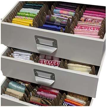 Ribbon Storage Ribbon Spools (50 spools) - The Original Craft Organizer-Wrapping Paper Storage-Bin-Storage Cabinet Organization-Twine Storage Wrapping GiveThanks with a Ribbon Card (Small)