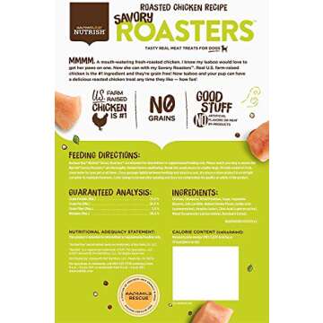 Rachael Ray Nutrish Savory Roasters Real Meat Dog Treats, Roasted Chicken Recipe, 12 Ounces, Grain Free