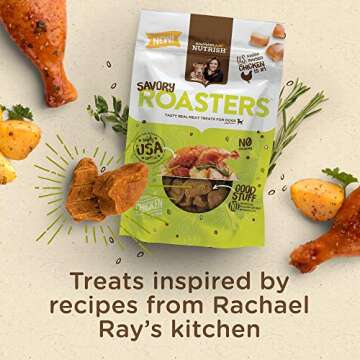 Rachael Ray Nutrish Savory Roasters Real Meat Dog Treats, Roasted Chicken Recipe, 12 Ounces, Grain Free