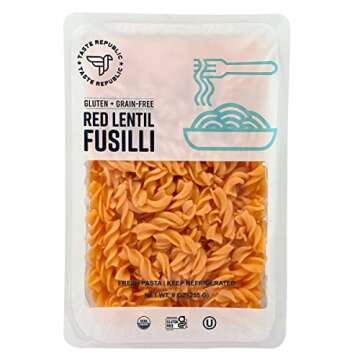 Red Lentil Fusilli | Grain-Free, Gluten-Free, Fresh Organic Noodles | Cooks in Just 3 Minutes | Tast...