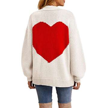 Boho Love Heart Pattern Cardigan for Stylish Women