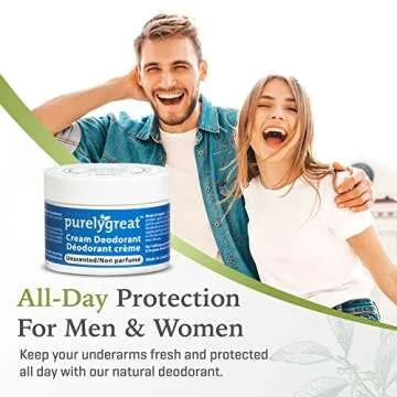 Purelygreat Aluminum-Free Cream Deodorant for Lasting Freshness