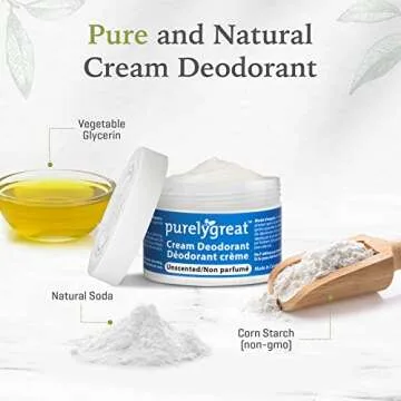 Purelygreat Aluminum-Free Cream Deodorant for Lasting Freshness