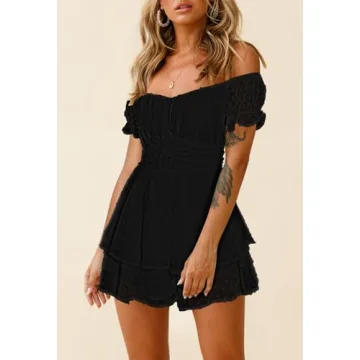 Fixmatti Women Boho Floral Chiffon Jumpsuit Playsuit