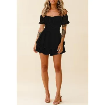 Fixmatti Women Boho Floral Chiffon Jumpsuit Playsuit