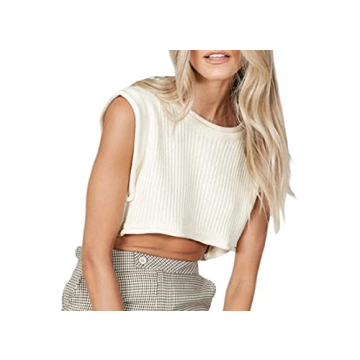 Stylish Women’s Ribbed Knit Crop Top for Spring/Summer