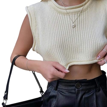 Stylish Women’s Ribbed Knit Crop Top for Spring/Summer