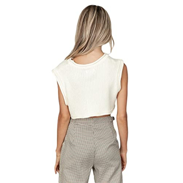 Stylish Women’s Ribbed Knit Crop Top for Spring/Summer