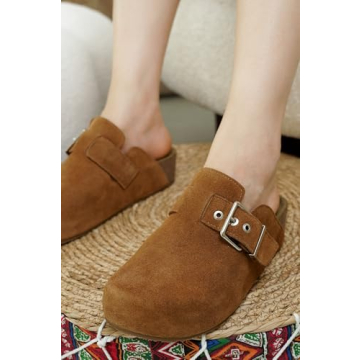 Project Cloud Clogs for Women - Memory Foam Women's Mules & Clogs, Wedges Heels for Women - Platform Clogs for Women Footwear, Womens Clogs - Mules for Women 2024 (Rhona, Chestnut, 7.5)