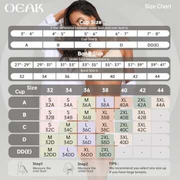 OEAK Women's Wireless Bras Soft & Seamless Everyday Comfort