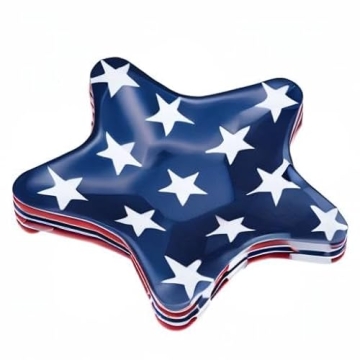 Set of 4 Melamine Star Plates for 4th of July Celebrations