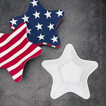Set of 4 Melamine Star Plates for 4th of July Celebrations