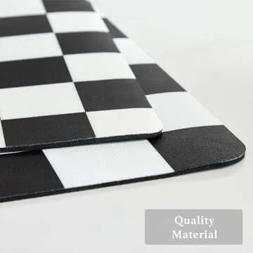 Ohocut Checkered Dish Drying Mat for Kitchen Counter, Coffee Bar, Coffee Station Accessories, Retro Cute Aesthetic Absorbent Coffee Mat Kitchen Drying Mat Easy Clean, Black Checkered 12" x 19"