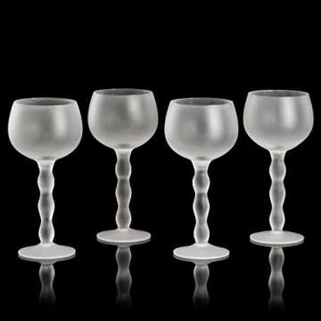 The Wine Savant Aesthetic Cloud Elegant Crystal Wine & Water Glasses, Hand Blown, Premium Trendy San...