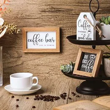 Buy Rustic Coffee Bar Decor Signs for Home Styling