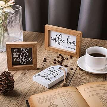 Buy Rustic Coffee Bar Decor Signs for Home Styling
