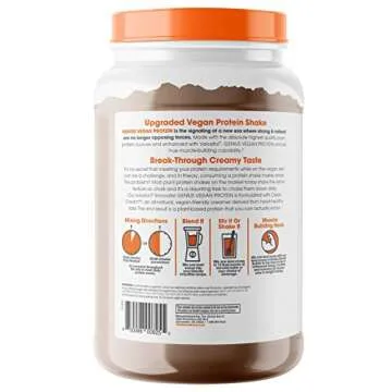 Genius Vegan Protein Powder, Chocolate - Plant-Based Lean Muscle Building Shake for Men & Women - Pea & Pumpkin Protein Sources - Naturally Flavored & Sweetened - Dairy & Lactose Free