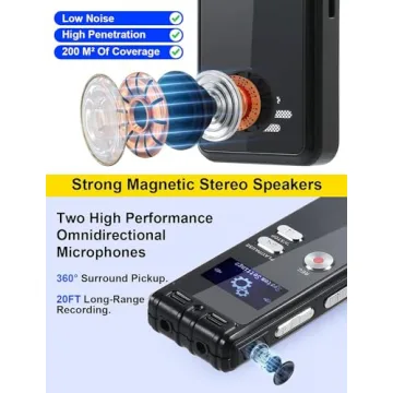 64GB Voice Activated Recorder with Dual MIC