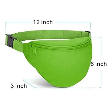 BuyAgain Unisex 2-Zipper Fanny Pack for Travel and Sports