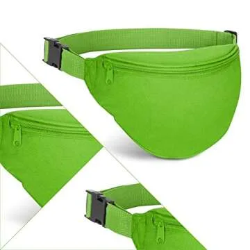 BuyAgain Unisex 2-Zipper Fanny Pack for Travel and Sports