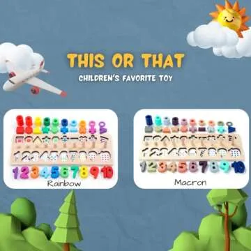 BEKILOLE Wooden Montessori Toys for Kids Toddler Number Puzzles Sorter Counting Shape Stacker Stacking Game Preschool Toys for Boy Girl Learning Education Math Blocks 1 Year Old Girl Gifts and Beyond