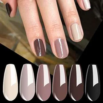Vishine Nude Brown Gel Nail Polish - 6 Color Set Kit